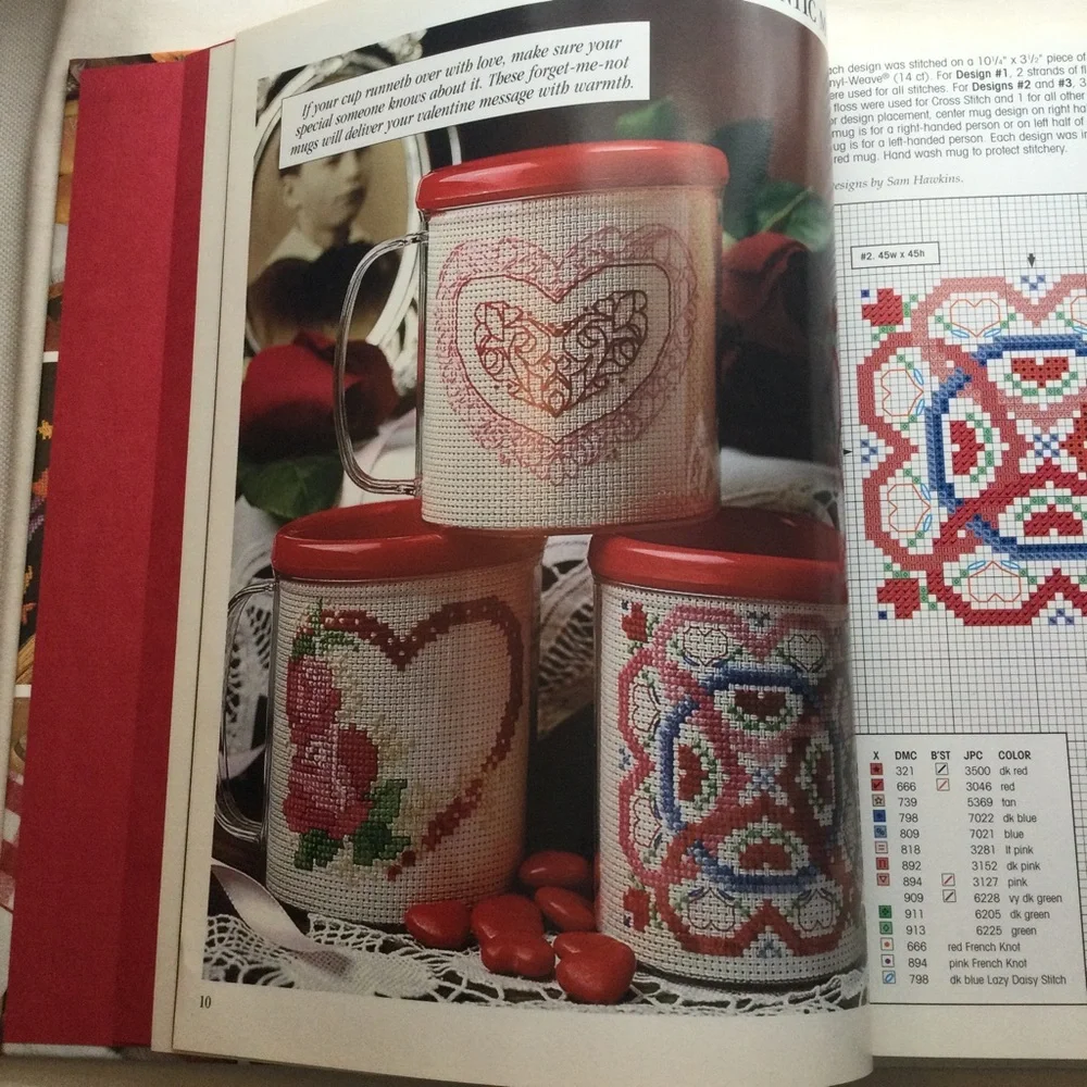 Vintage hardcover cross stitching book.yr 1997 .